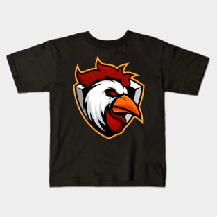 Rooster chicken mascot esport logo design Kids T-Shirt